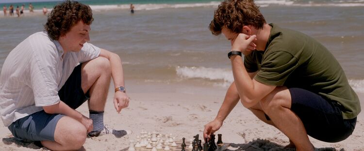 Hans Niemann (left) and Magnus Carlsen in Untold: Chess Mates. 