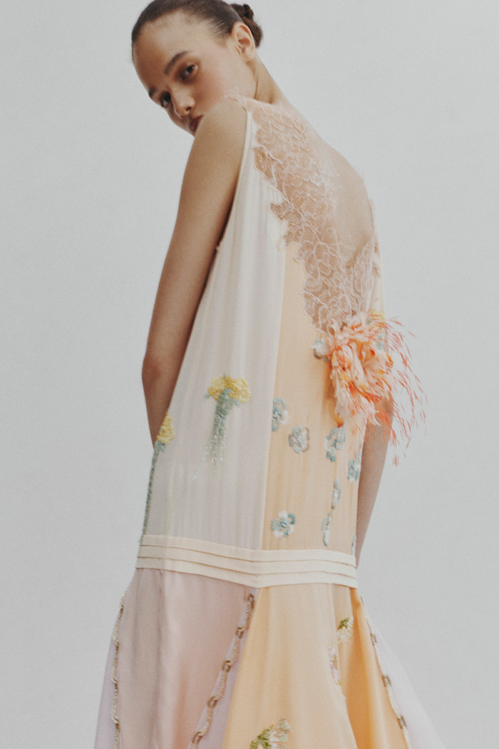 Chanel floral-embellished and embroidered silk and lace dress, POA