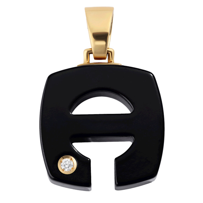 Renato Cipullo gold, diamond and onyx Splendente Letter pendant, $4,950