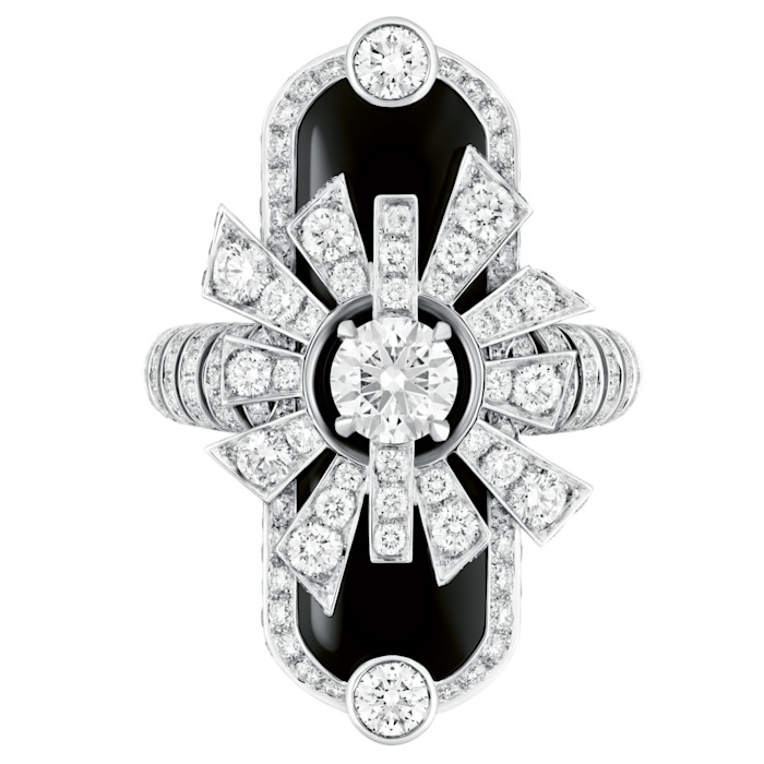 Chanel white-gold, diamond and onyx Talisman Gabrielle ring