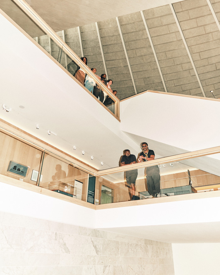 The designers in the atrium of the Design Museum