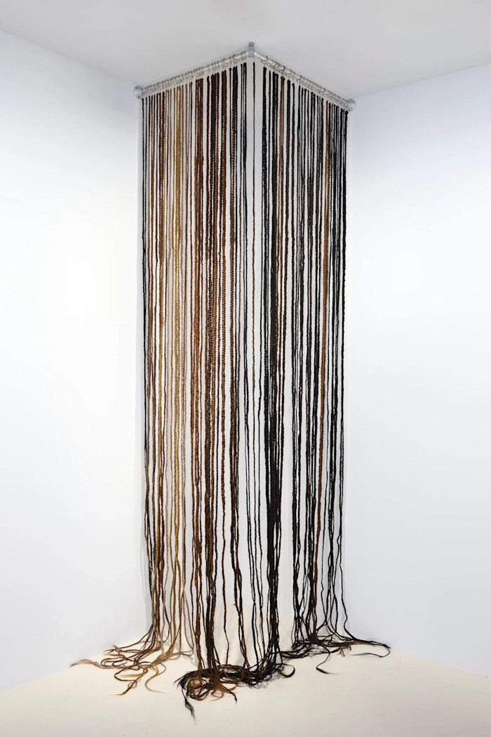 The Braided Shower Curtain, 2025, by Taiba Akhuetie