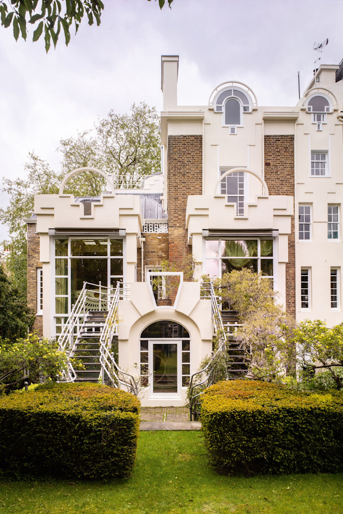 The garden facade of The Cosmic House, Holland Park, London