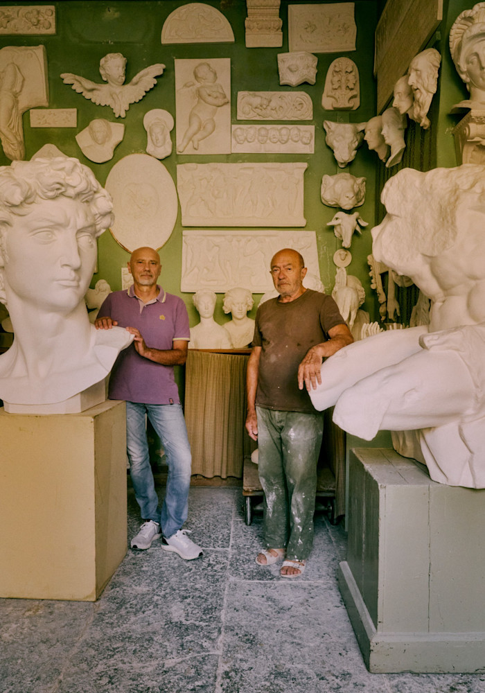 Roberto Fumagalli (left) and Mario Dossi in the plaster-cast gallery