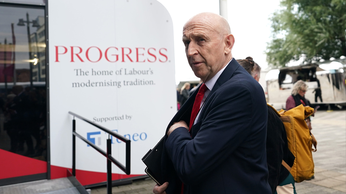 John Healey arrives at the Labour Party Conference