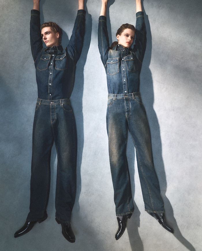 Murray and Waldemar both wear Fendi denim shirts, £1,350 each, and denim trousers, £1,190 each