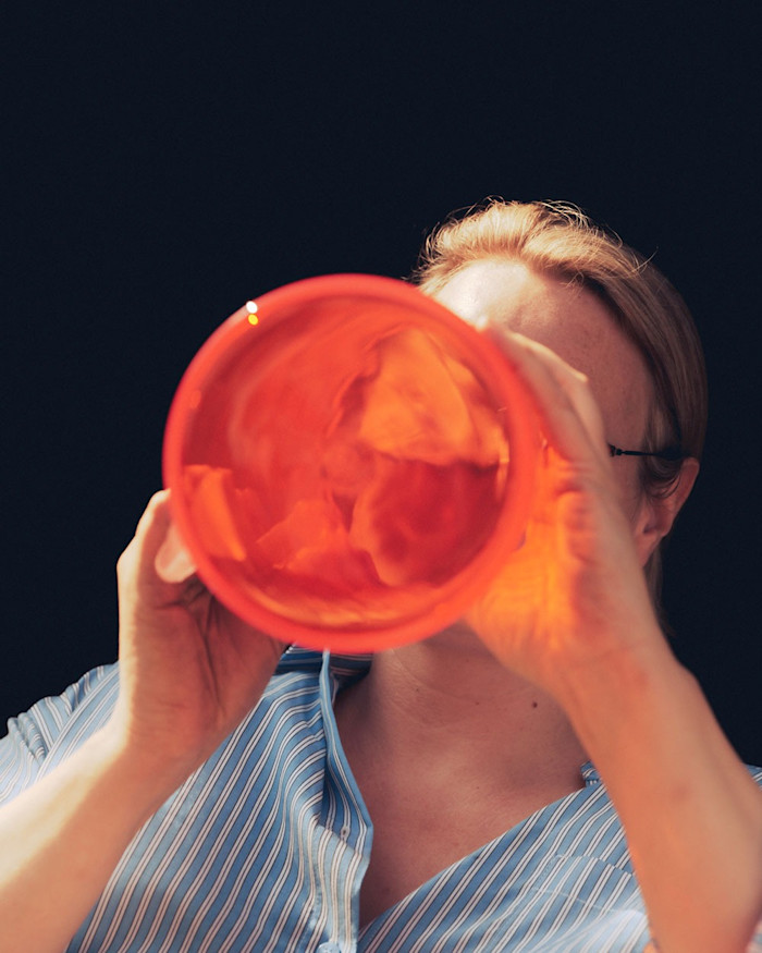 Phoebe Stubbs shapes a glass