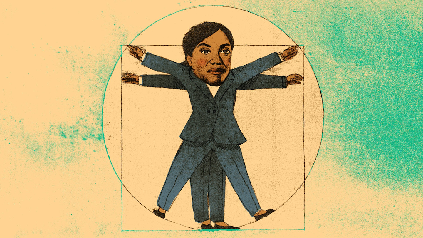 Kemi Badenoch as the Vitruvian Man