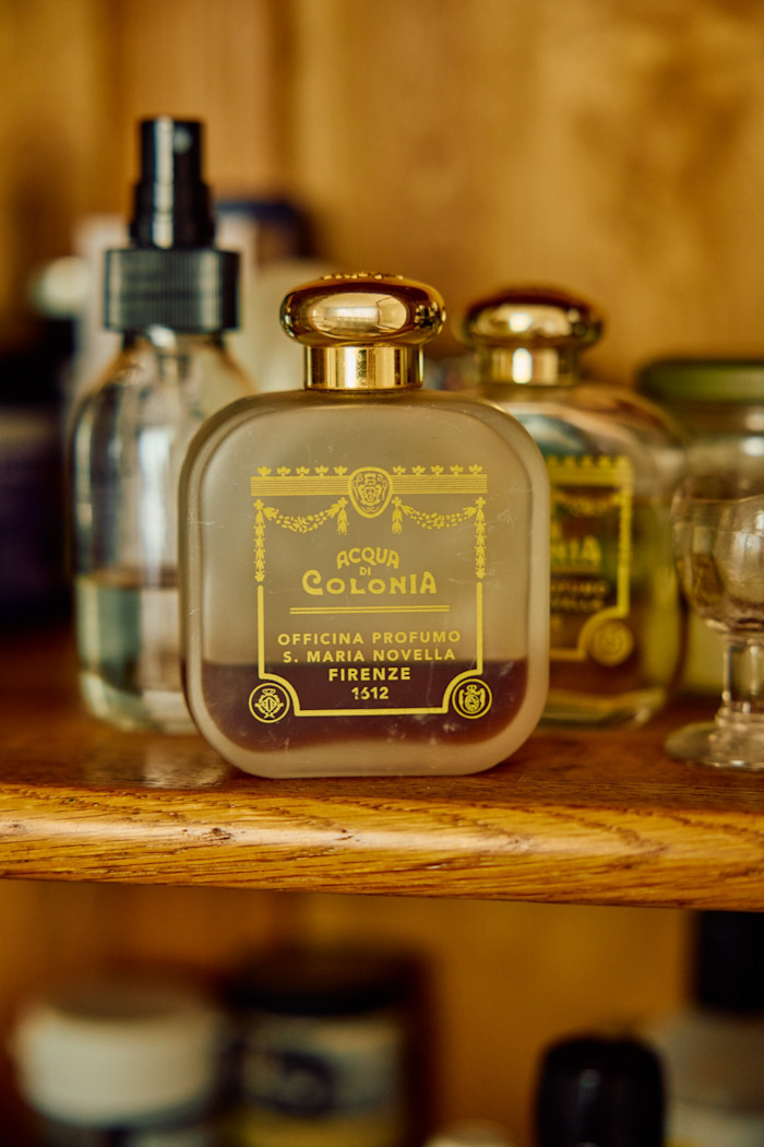 His grooming staple, Santa Maria Novella Patchouli