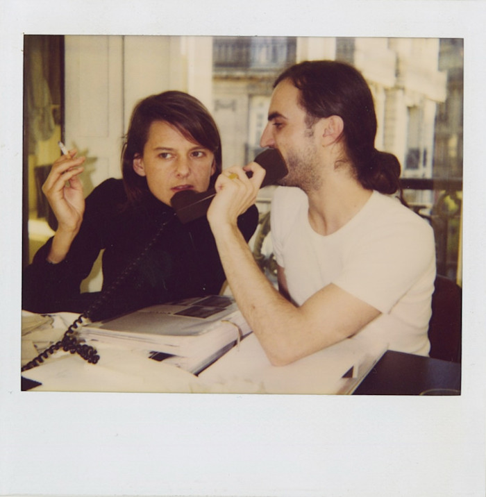 Marie-Amélie Sauvé with fashion designer Nicolas Ghesquière