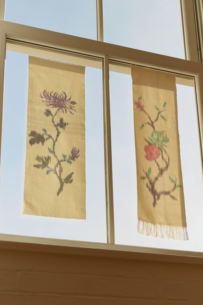 Yumo Yuan’s window runners at Spazio Leone gallery