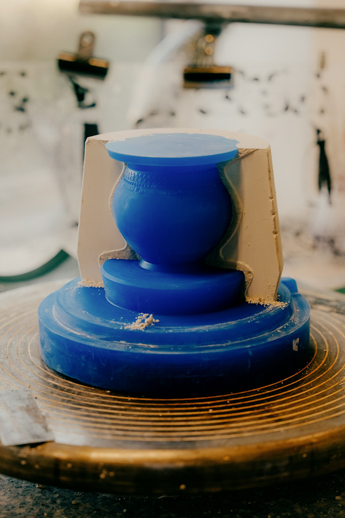 A rubber mould of a vintage vase from Royal Copenhagen’s archive