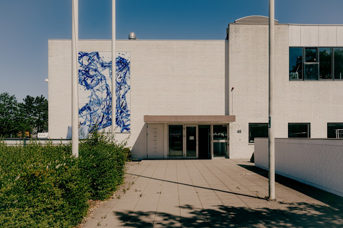 A tile artwork by Ivan Weiss at the entrance to the Royal Copenhagen factory