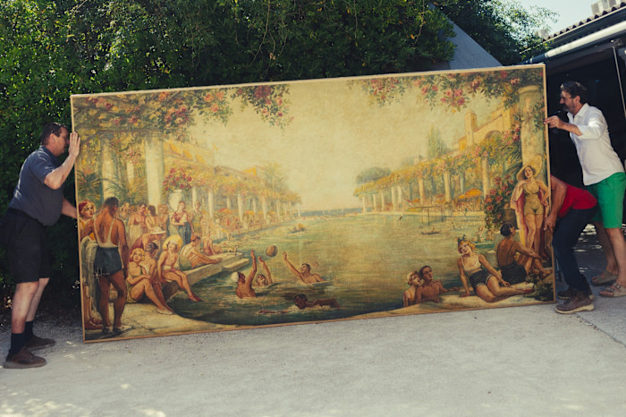 Les bains Monégasque Monte Carlo, 1930, artist unknown, at L’Authentique