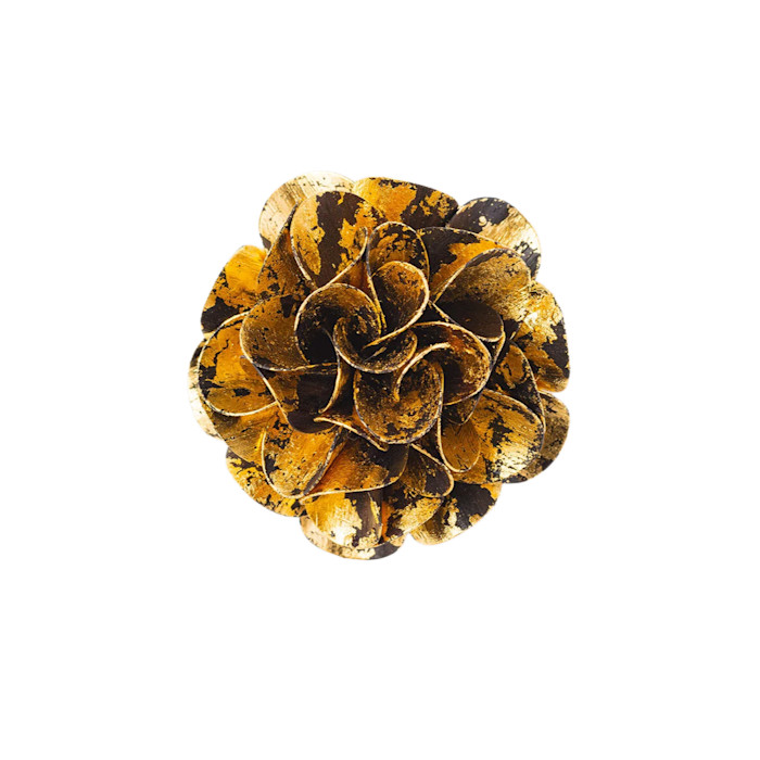 Makiko Oda rosewood, copper, silver and gold-leaf Colour of Seasons brooch, £750