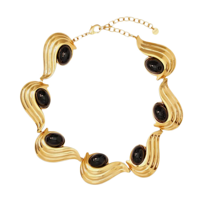 Ferragamo brass, resin and gem necklace, £1,400