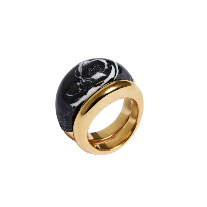 ME+EM gold and resin Stacking rings, £225
