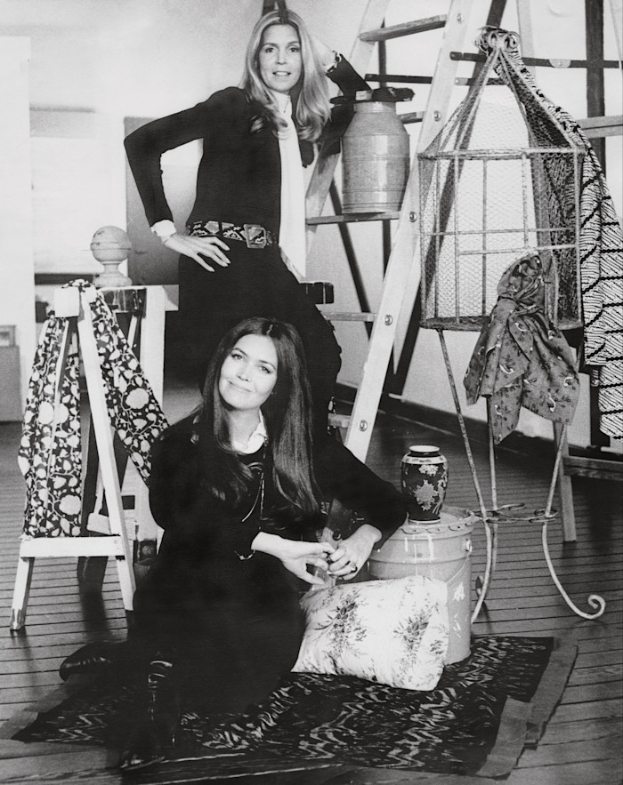 Harriet Raymond and her business partner Diane Keith in their antiques store, 1972