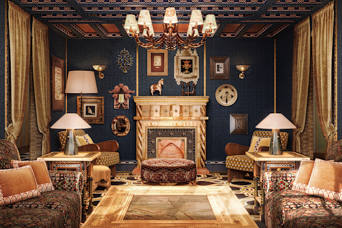 A luxuriously furnished lounge