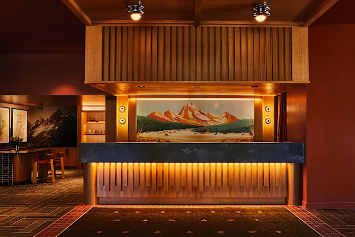 The reception desk of a hotel