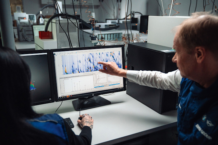 Dr Andreas Wehrmeier, manager, Indoor Vehicle Air at BMW Group, analyses air samples from vehicle interiors