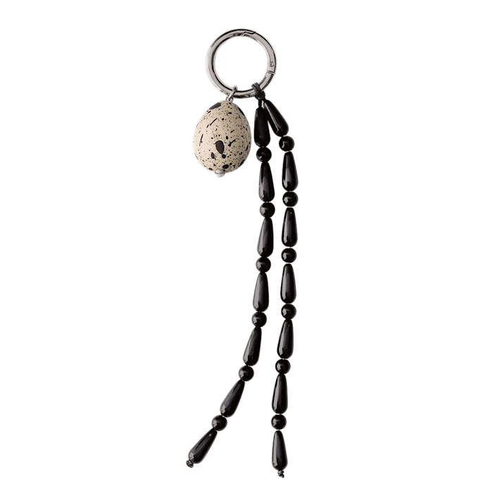 Ode ceramic stone and bead Fons keychain, $48