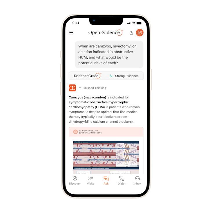 Smartphone screen showing medical description