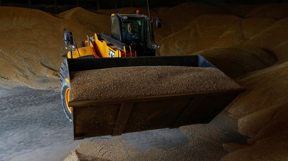 A grain storage facility in Ukraine’s Zhytomyr region